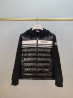 Moncler Mixed Media Black Cardigan