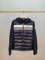 Moncler Mixed Media Navy Cardigan
