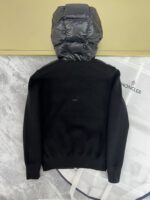 Moncler Cardigan With Padded Front Panel Black - Image 2