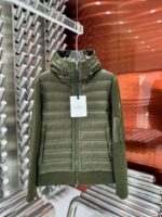 Moncler Knitted Detail Green Cardigan