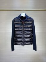 Moncler Tricolor Zipper Navy Cardigan