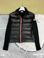 Moncler Tricolor Zipper Black Cardigan