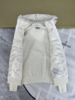 Moncler Cardigan With Padded Front Panel White - Image 4
