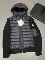 Moncler Knitted Detail Black Cardigan