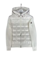 Moncler Cardigan With Padded Front Panel White