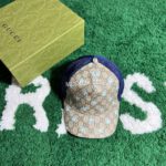 Gucci GG Blue Stars Khaki Hat - Image 2