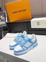 Louis Vuitton White Sky Blue Trainers