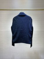 Moncler Tricolor Zipper Navy Cardigan - Image 3