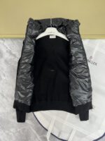 Moncler Cardigan With Padded Front Panel Black - Image 3