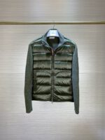 Moncler Tricolor Zipper Green Cardigan