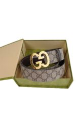 Gucci GG Khaki Belt Gold Buckle - Image 2