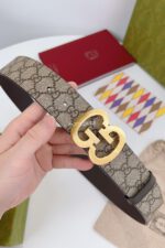Gucci GG Khaki Belt Gold Buckle