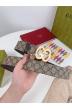 Gucci GG Khaki Belt Gold Buckle - Image 3