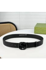 Gucci GG Jumbo Black Belt With Black Buckle