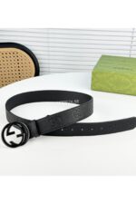 Gucci GG Jumbo Black Belt With Black Buckle - Image 2