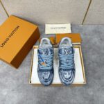 Louis Vuitton Blue Metallic Trainer - Image 2