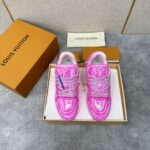 Louis Vuitton Pink Metallic Trainer - Image 3