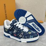 Louis Vuitton Embroidered Navy Trainer - Image 4