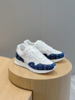 Louis Vuitton White/Blue Monogram Run Away Trainer