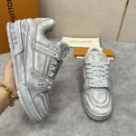 Louis Vuitton Silver Metallic Trainer - Image 2