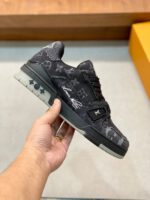 Louis Vuitton Black Monogram Denim Trainer - Image 3