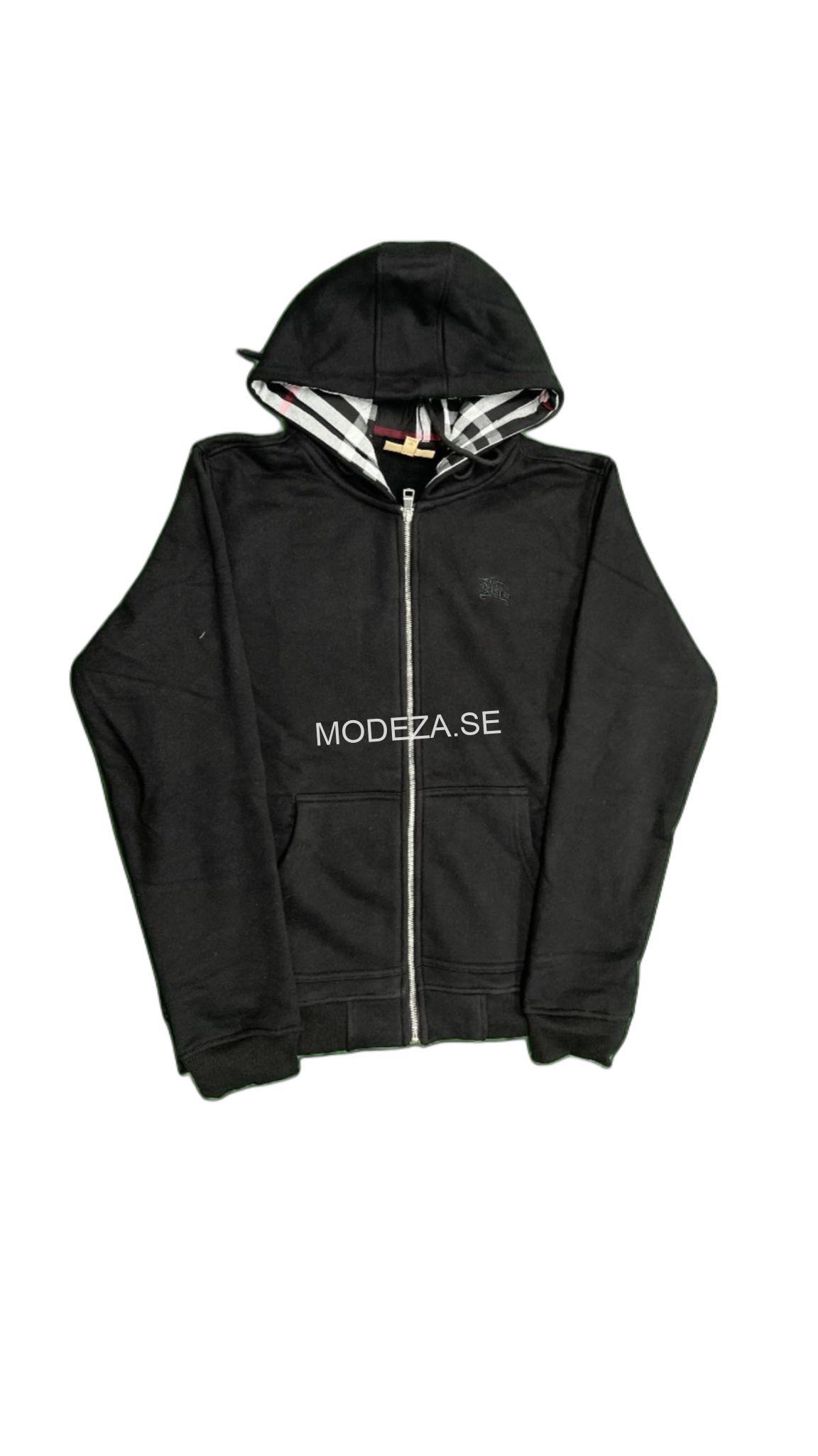 4ef8702b-dbe3-45f0-8867-c1961bff7fe7 Burberry Rutig Inside Black Zip Hoodie - Image 1