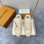 Louis Vuitton Beige Metallic Trainer - Image 2