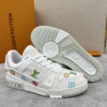 Louis Vuitton Embroidered White Trainer - Image 3