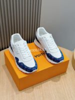 Louis Vuitton White/Blue Monogram Run Away Trainer - Image 2