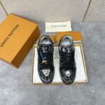 Louis Vuitton Black Metallic Trainer - Image 4