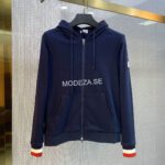 Moncler Maglia Navy Zip-Up Hoodie
