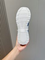 Louis Vuitton White/Blue Monogram Run Away Trainer - Image 4