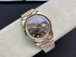 Rolex Day-Date Rose/Brown Dial Red Stones Watch