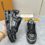 Louis Vuitton Black Metallic Trainer - Image 3