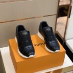Louis Vuitton Leather Black/Withe Monogram Run Away Sneakers - Image 2