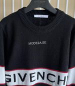 Givenchy Logo-Stripe Intarsia Jumper Black - Image 3
