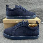 Christian Louboutin Fun Junior Suede Navy Sneakers