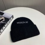 Stone Island Black Logo Beanie - Image 5