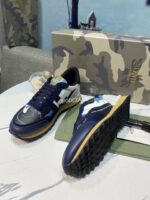 Valentino Garavani Rockrunner Camouflage Noir Metallic Blue Sneaker - Image 3