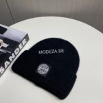 Stone Island Black Logo Beanie - Image 3