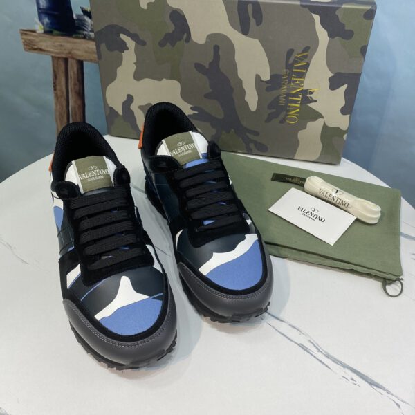 Valentino Garavani Rockrunner Camouflage Trainers In Nappa Fabric