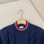 Night Blue Tricolour Wool Jumper - Image 2