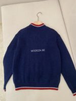 Night Blue Tricolour Wool Jumper - Image 4