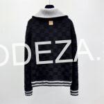 Louis Vuitton Navy & Black Jacquard Damier Fleece Blouson - Image 3