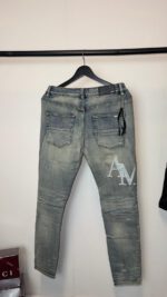 Amiri Ripped Text Embroidered Stretch Slim fit Jeans (Fast Delivery 1-3 Days) - Image 2