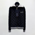 Louis Vuitton Navy & Black Jacquard Damier Fleece Blouson